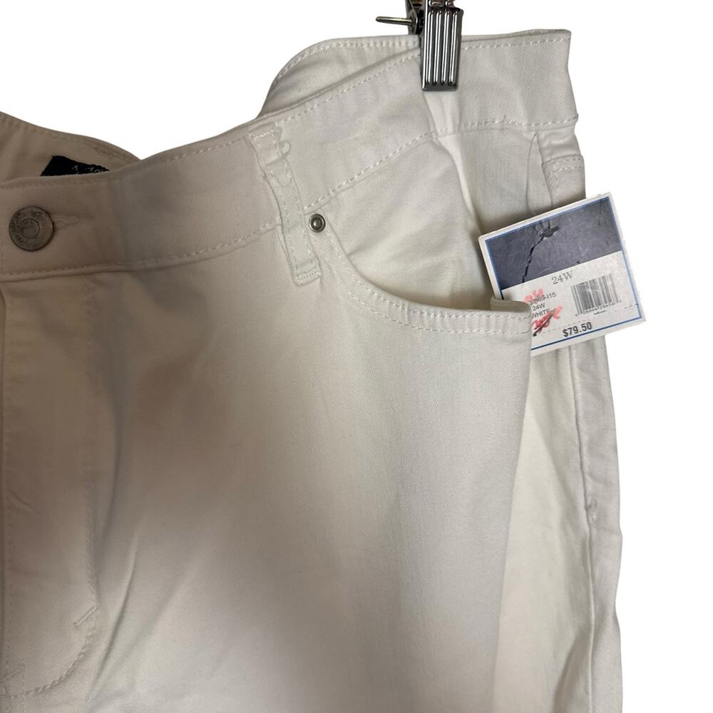 Kaari Blue Curvy Skinny Ankle White Stretch Denim Jeans Plus Size 24W - Picture 5 of 12